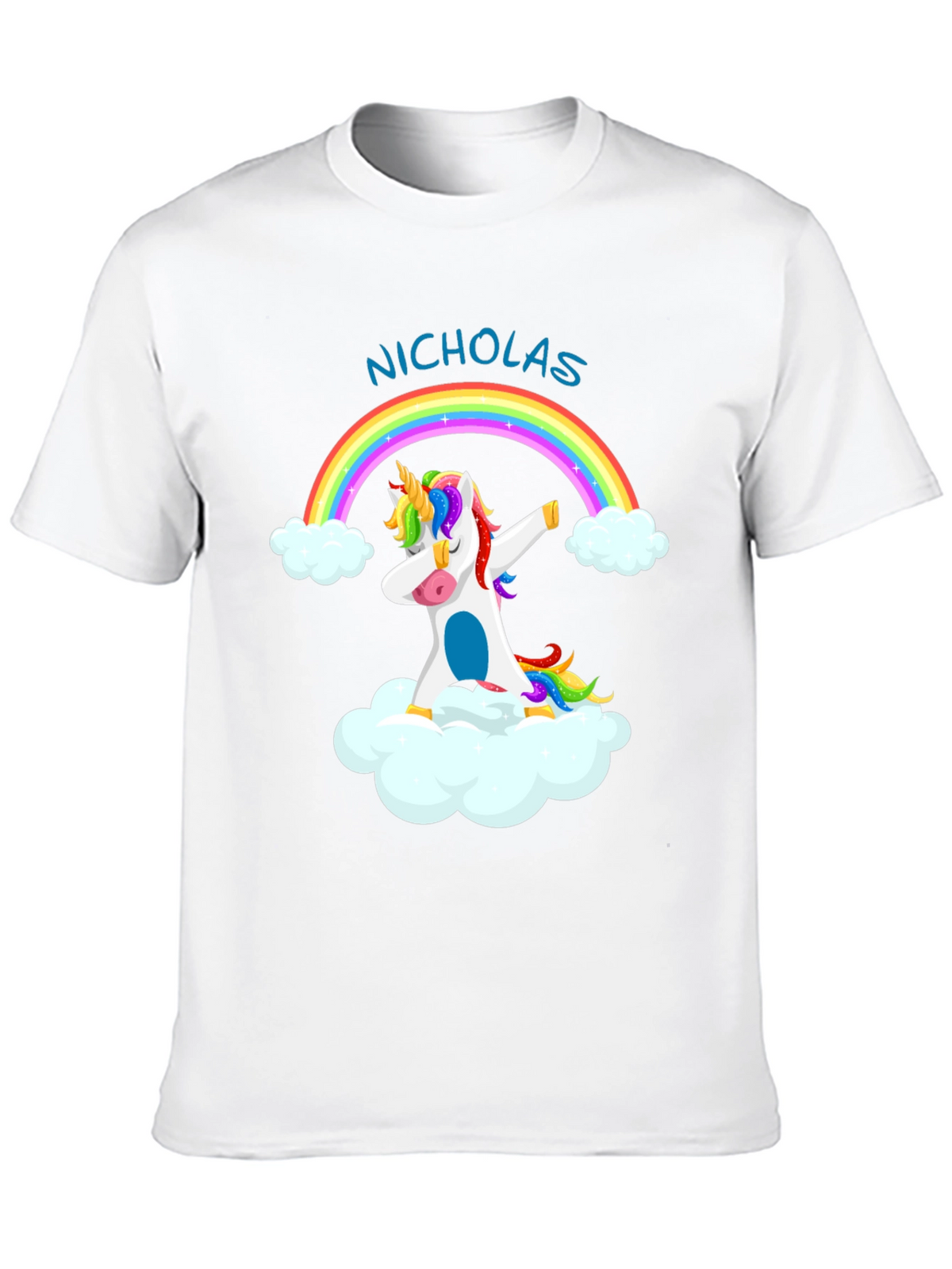 Nicholas Unicorn Dab Rainbow T-Shirt