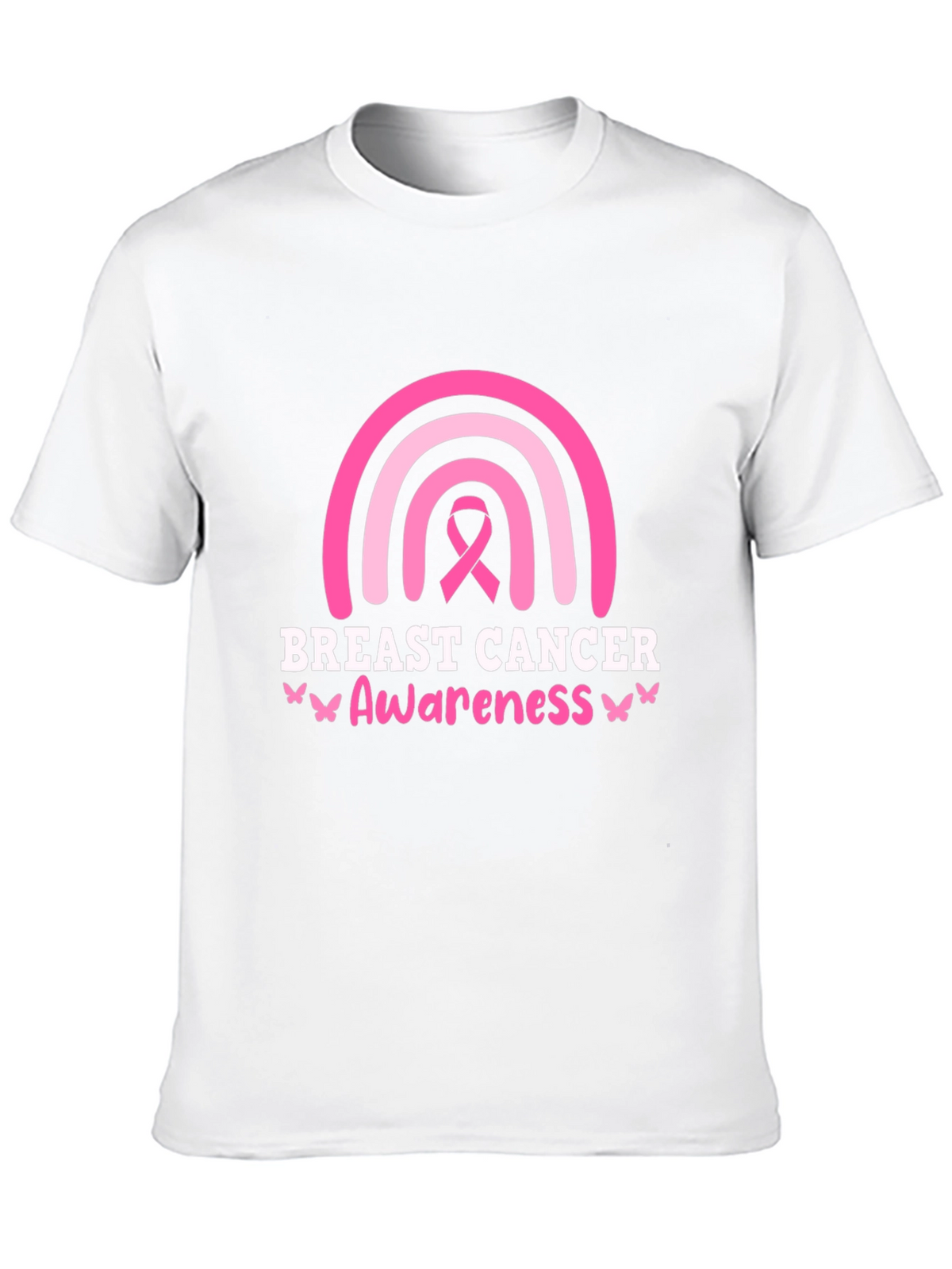 Breast Cancer Awareness Ribbon Rainbow Graphic T-Shirt