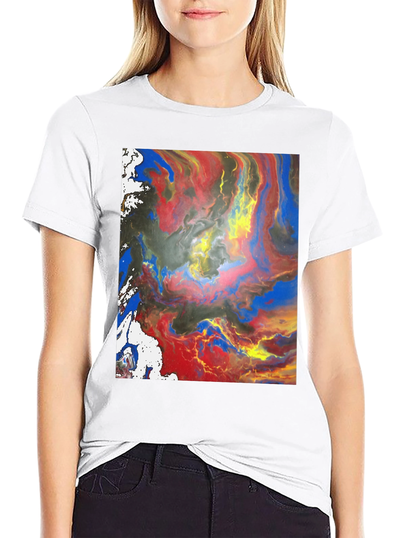 Abstract Art Black Tee - Modern Style