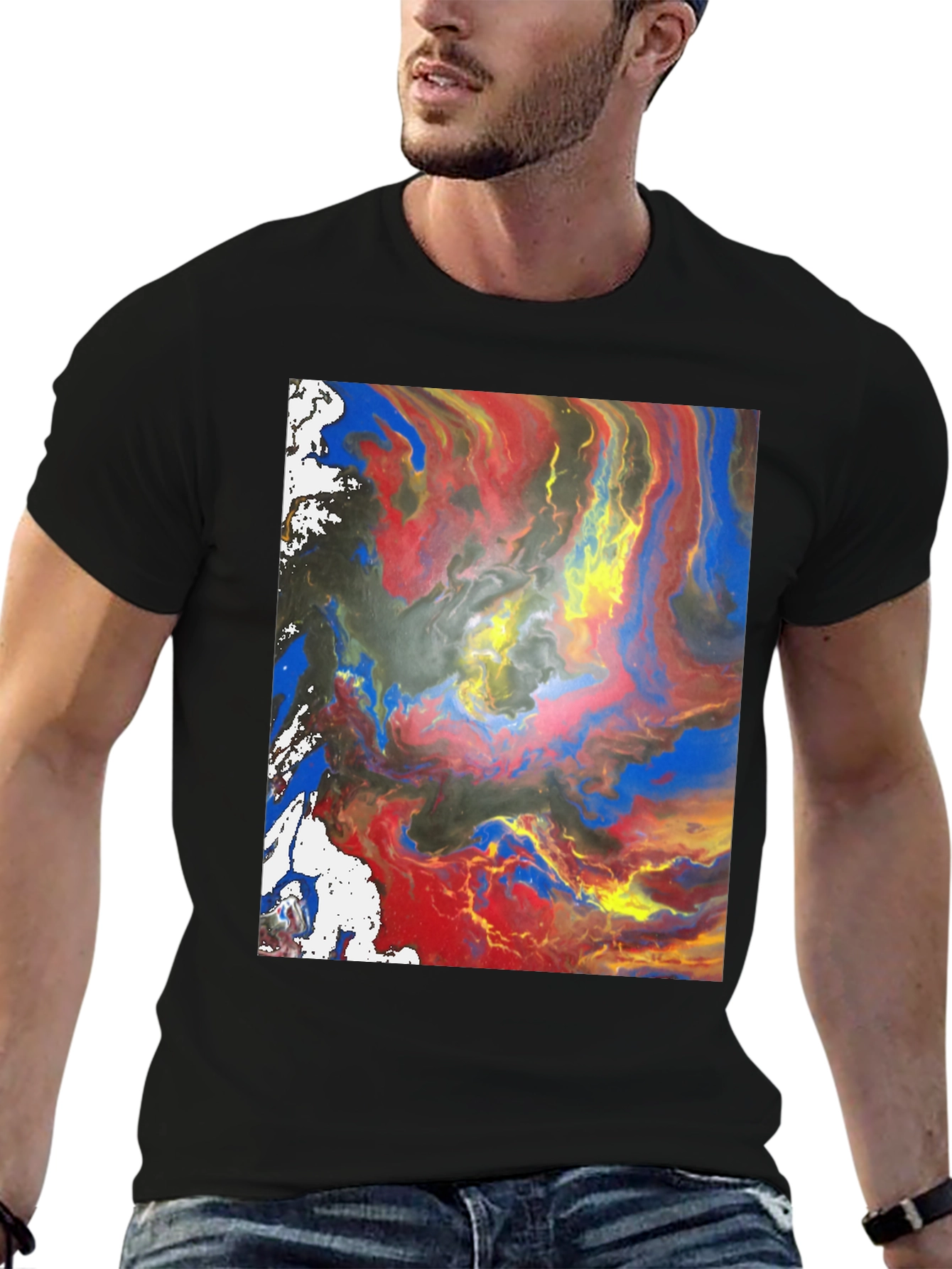 Abstract Art Black Tee - Modern Style