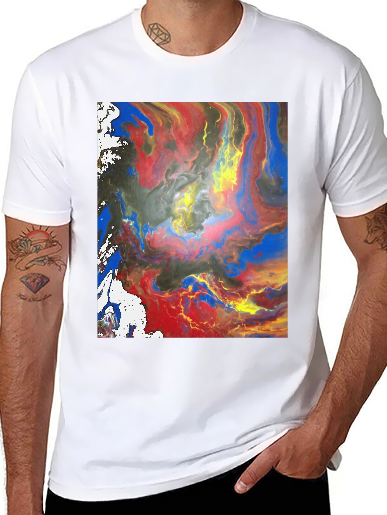 Abstract Art Black Tee - Modern Style