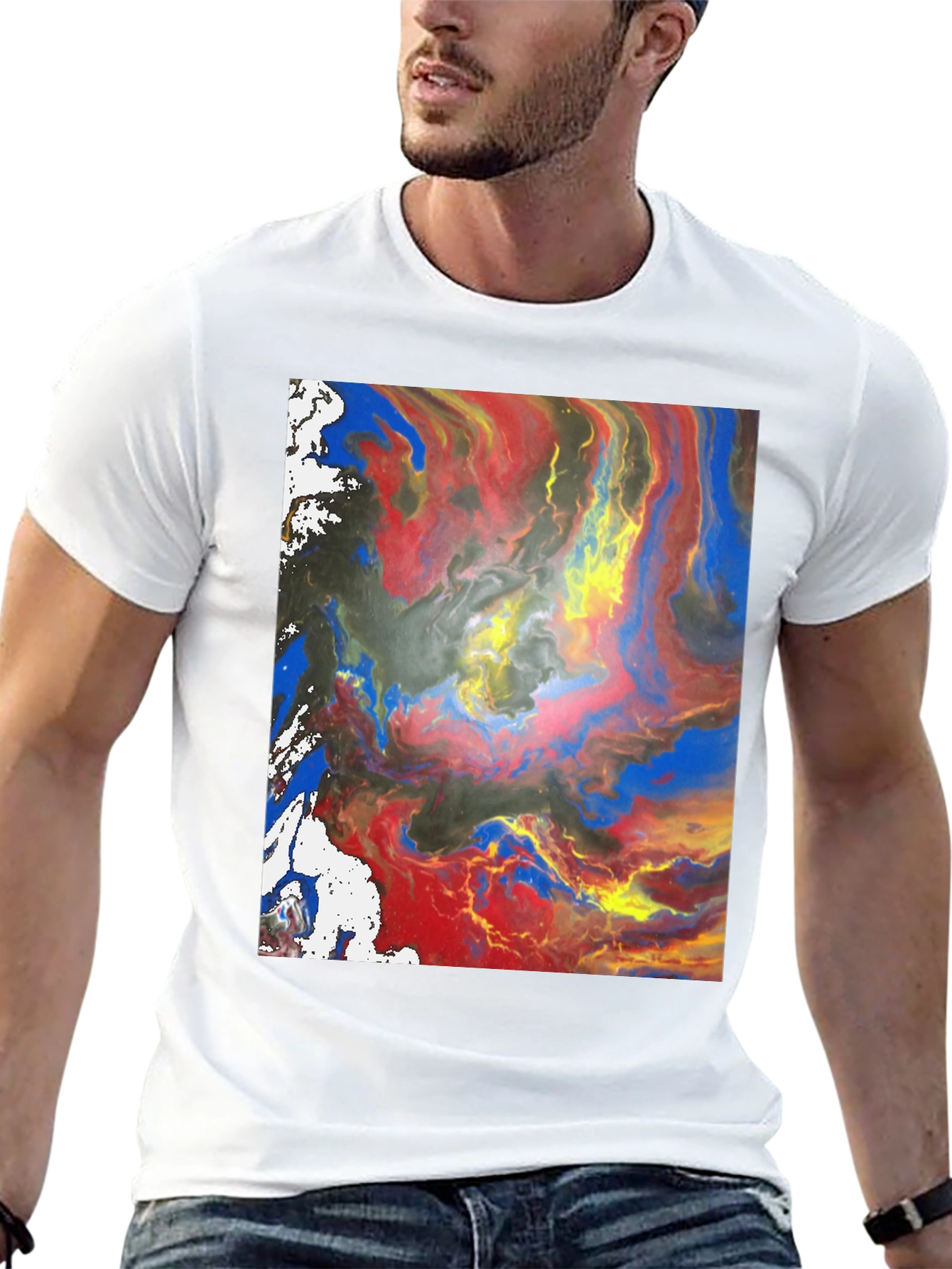 Abstract Art Black Tee - Modern Style