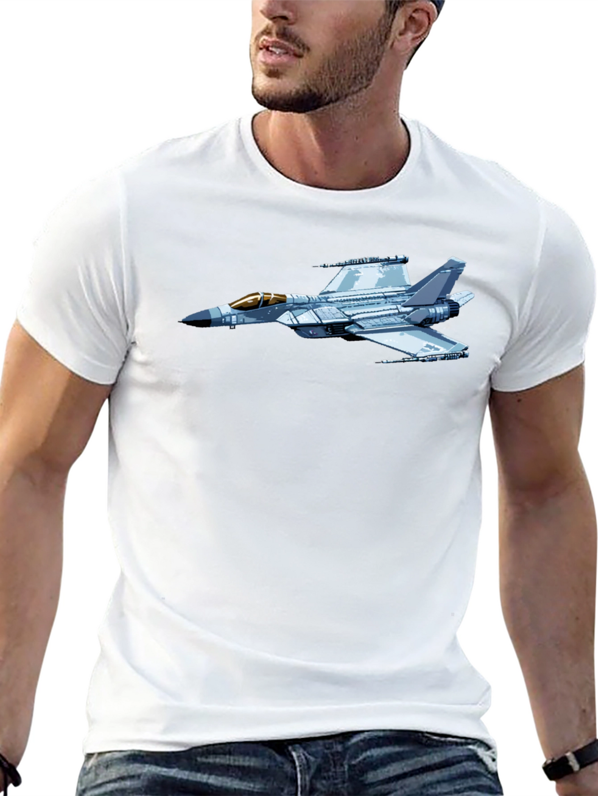Jet Fighter Graphic Black T-Shirt