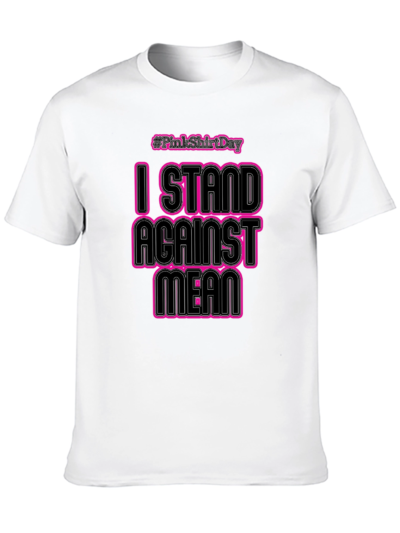 Pink Shirt Day: I Stand Against Mean Black T-Shirt
