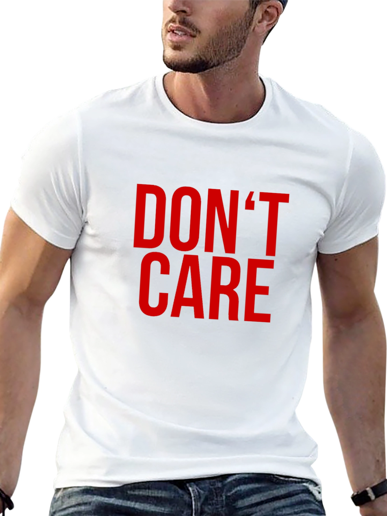 Dont Care Graphic Tee - Black Crewneck
