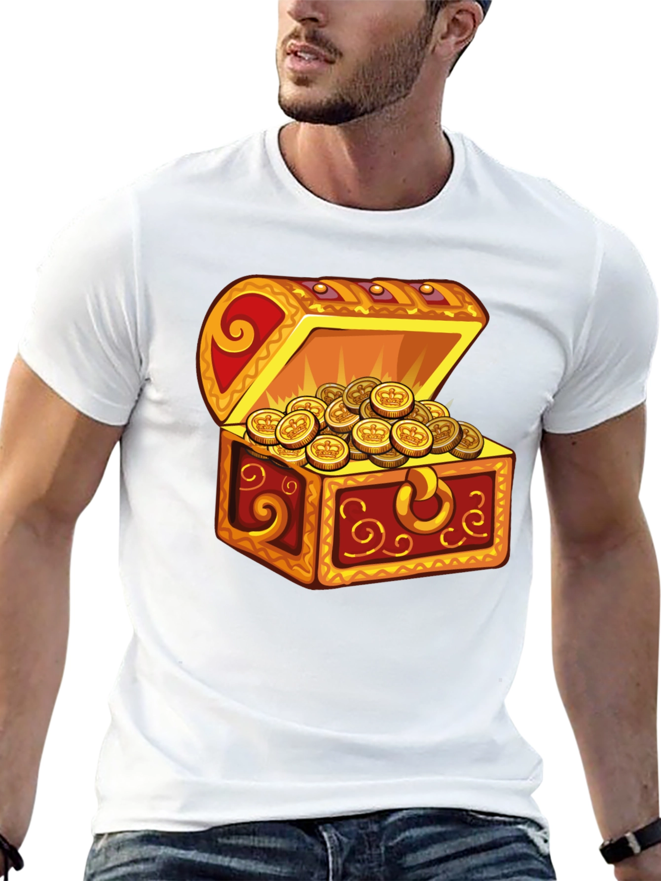 Treasure Chest Graphic T-Shirt - Black Cotton Tee