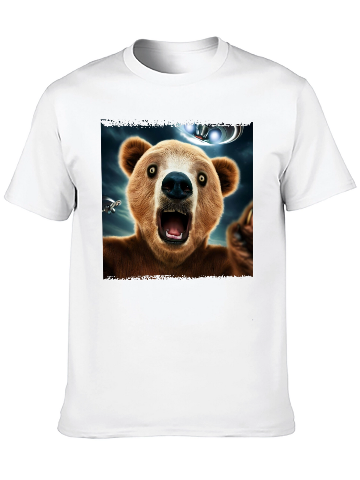 Bear UFO T-Shirt - Mens Black Graphic Tee