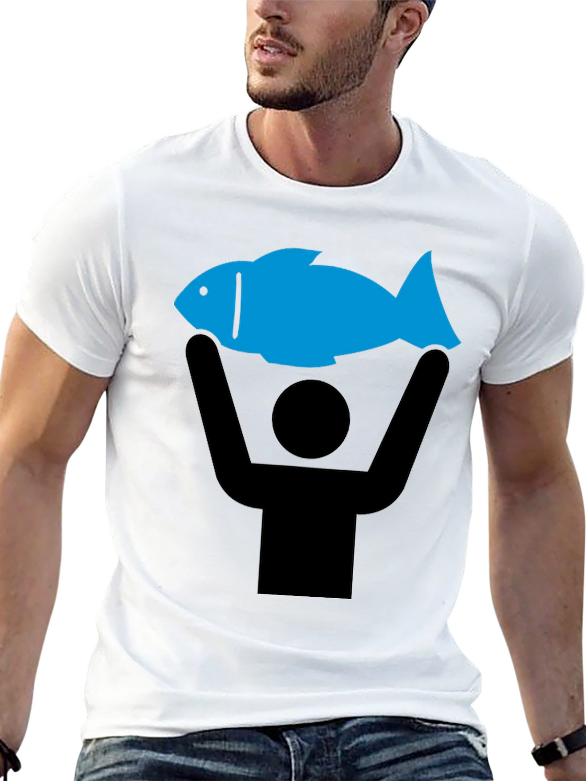 Graphic Tee: Fish Pictogram