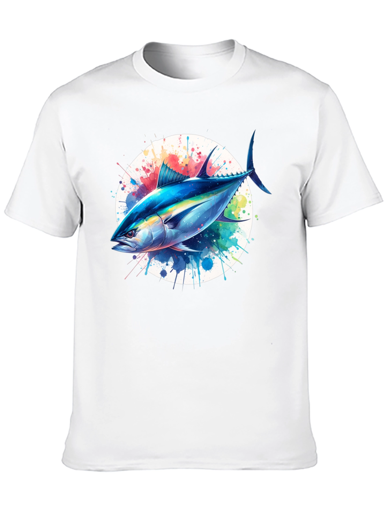 Tuna Splash Graphic Tee - Black Cotton T-Shirt
