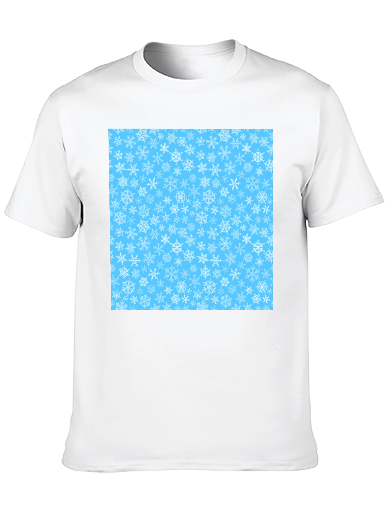Winter Snowflake Pattern T-Shirt - Black