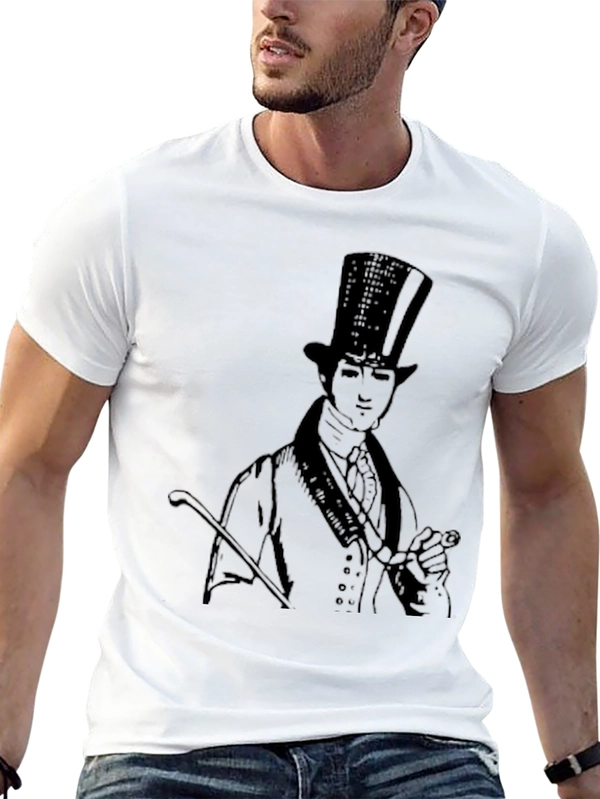 Dapper Gentleman Top Hat Graphic Tee - Black