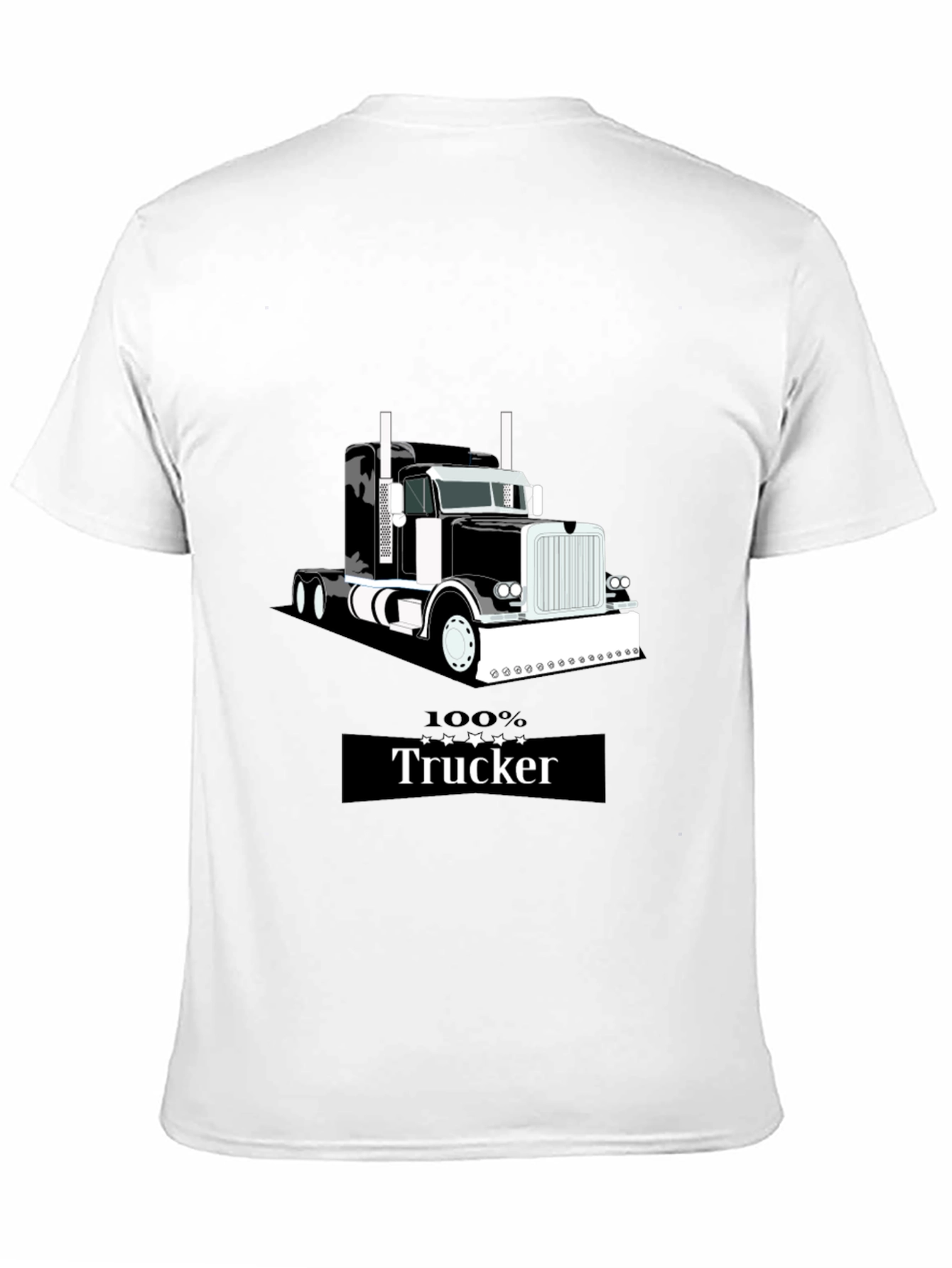 100% Trucker Graphic T-Shirt - Black