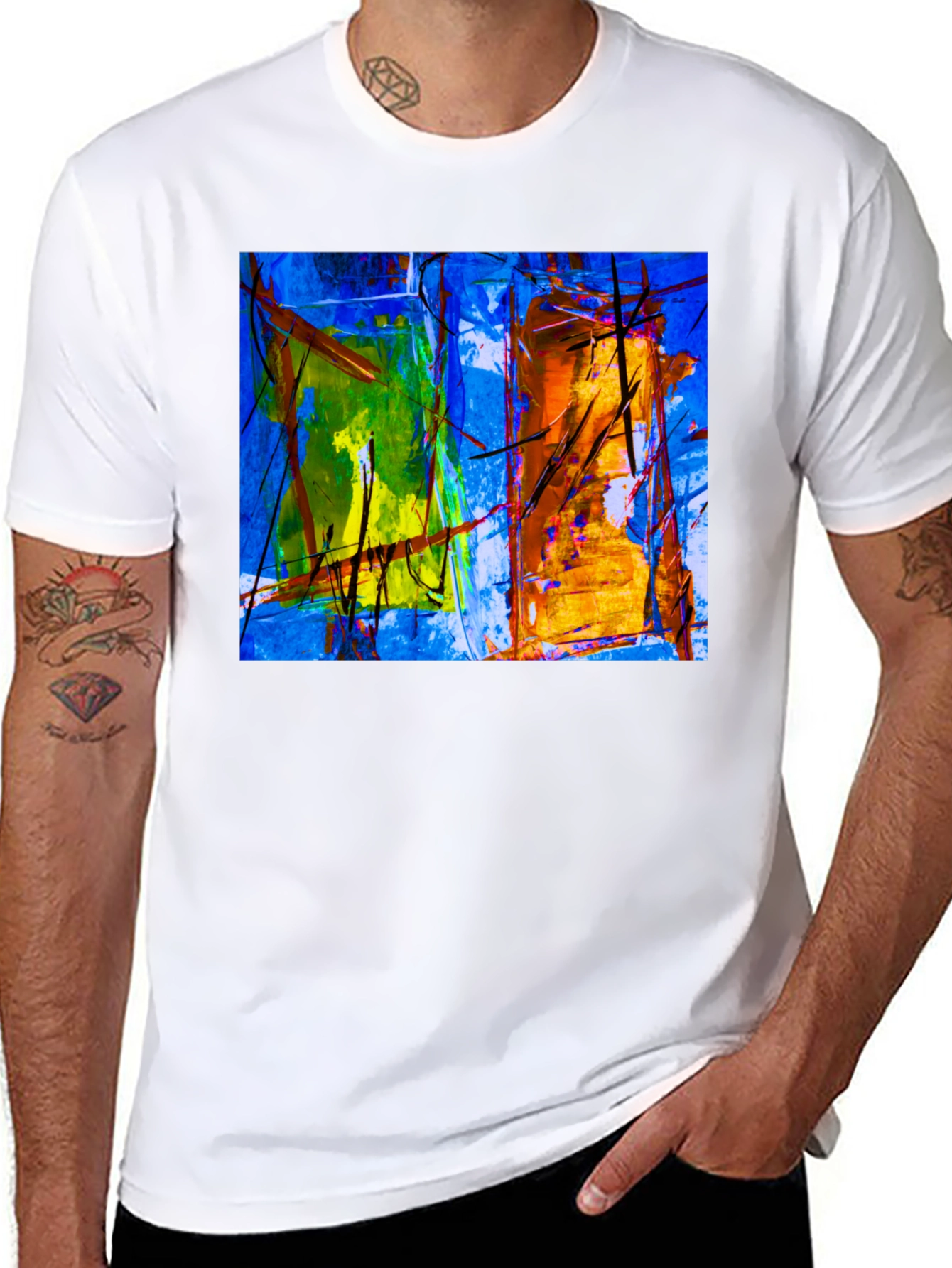 Abstract Art Graphic Black T-Shirt
