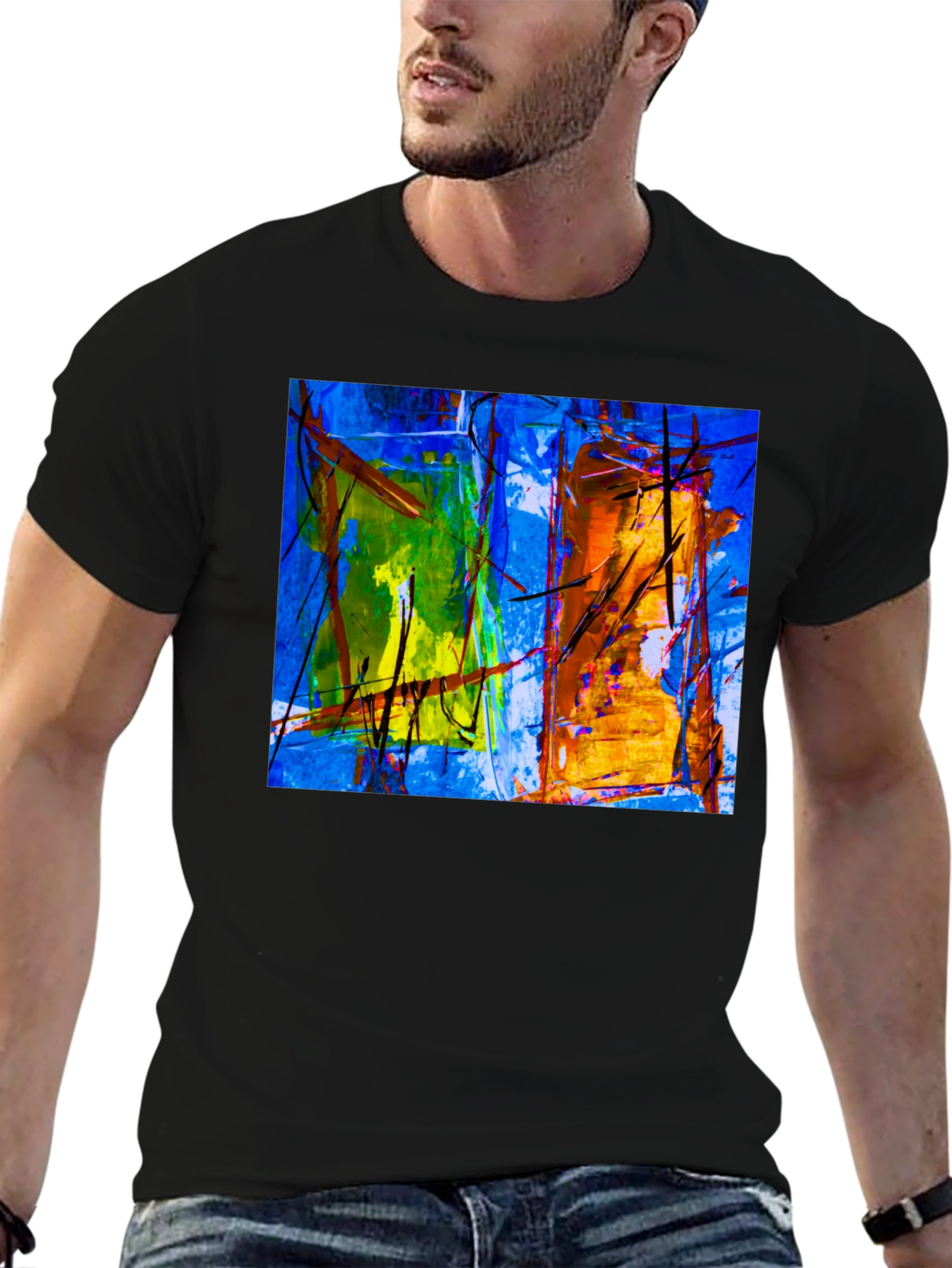 Abstract Art Graphic Black T-Shirt