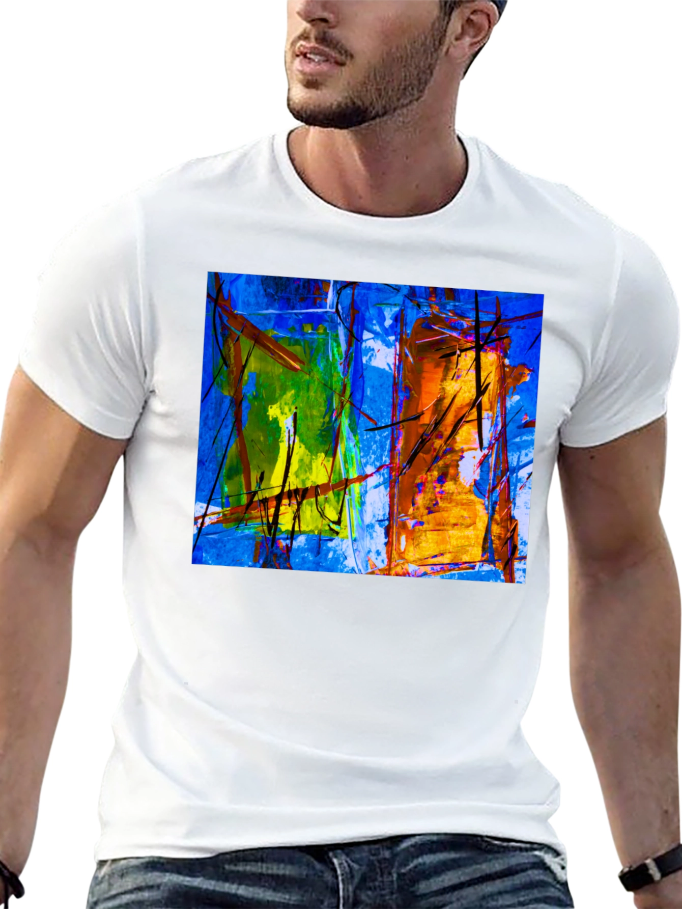 Abstract Art Graphic Black T-Shirt