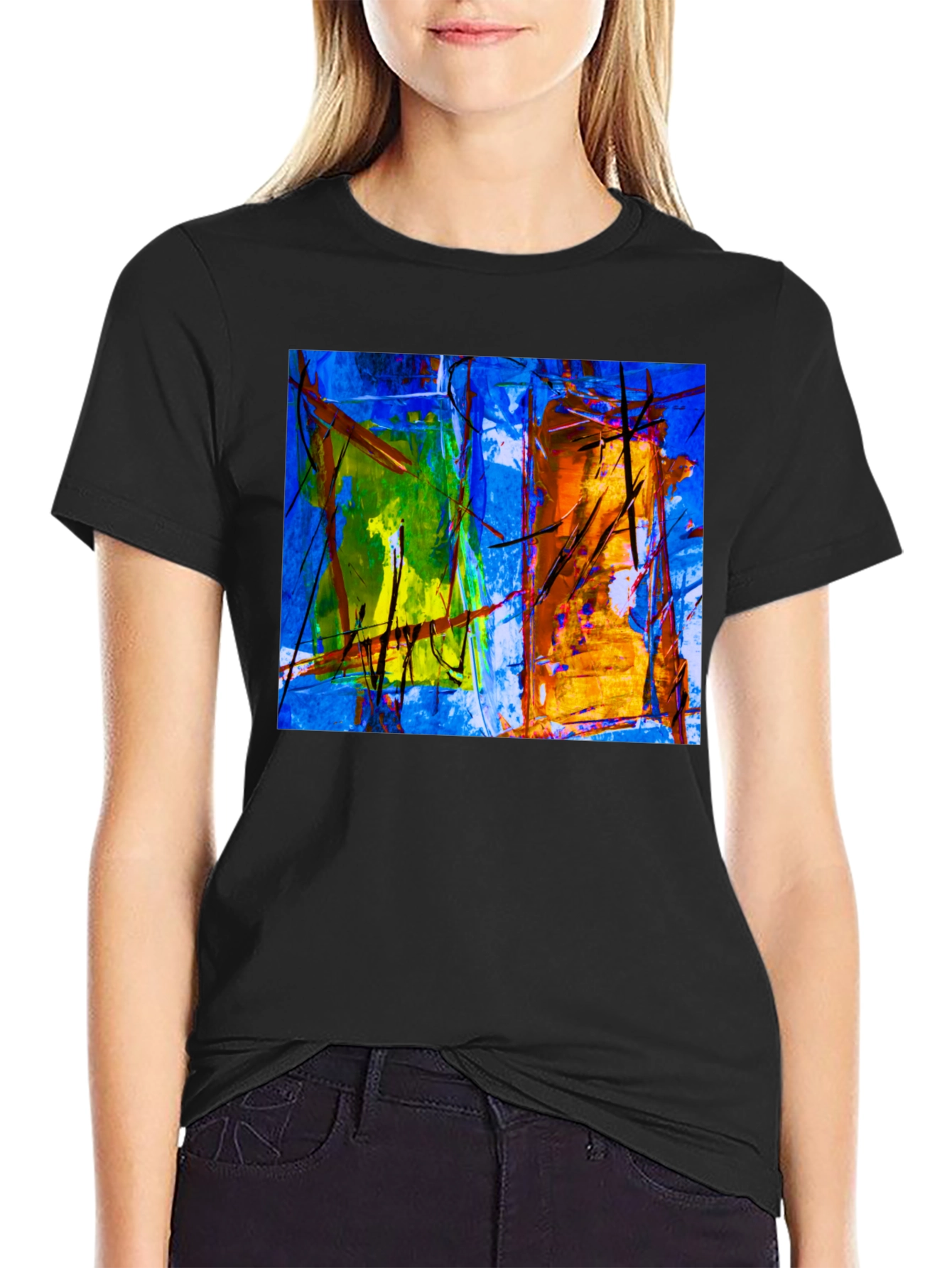 Abstract Art Graphic Black T-Shirt