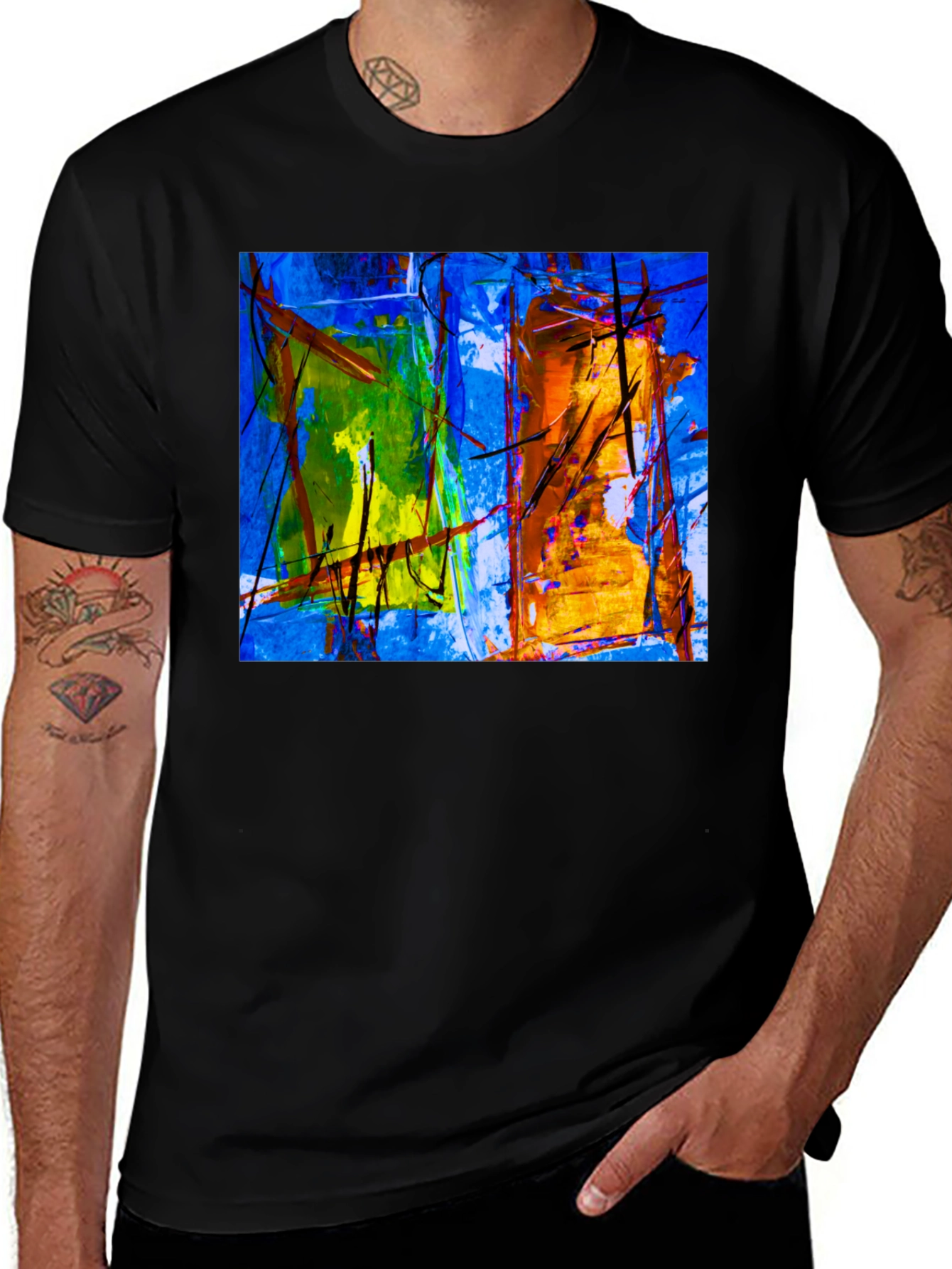 Abstract Art Graphic Black T-Shirt