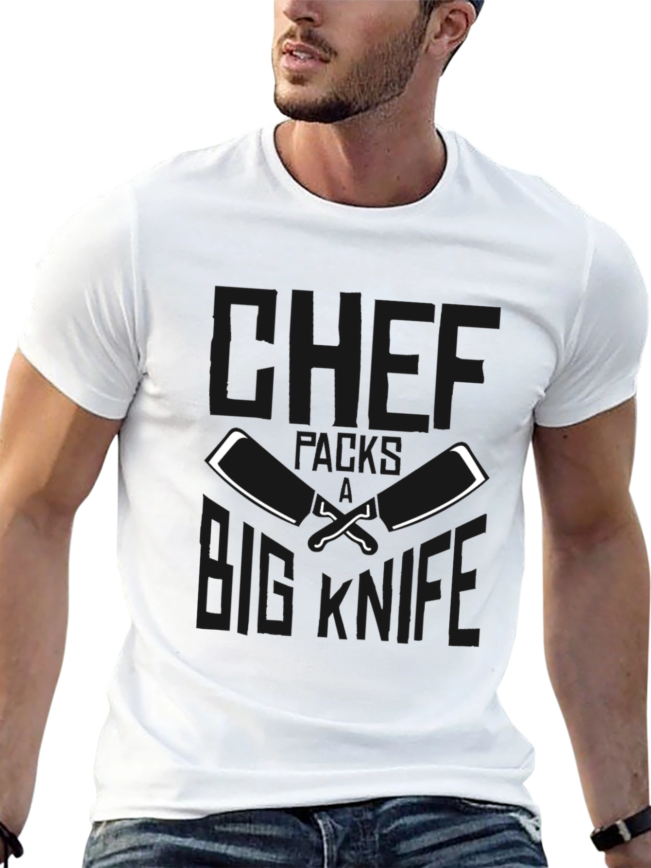 Chefs Big Knife Black T-Shirt - Culinary Humor