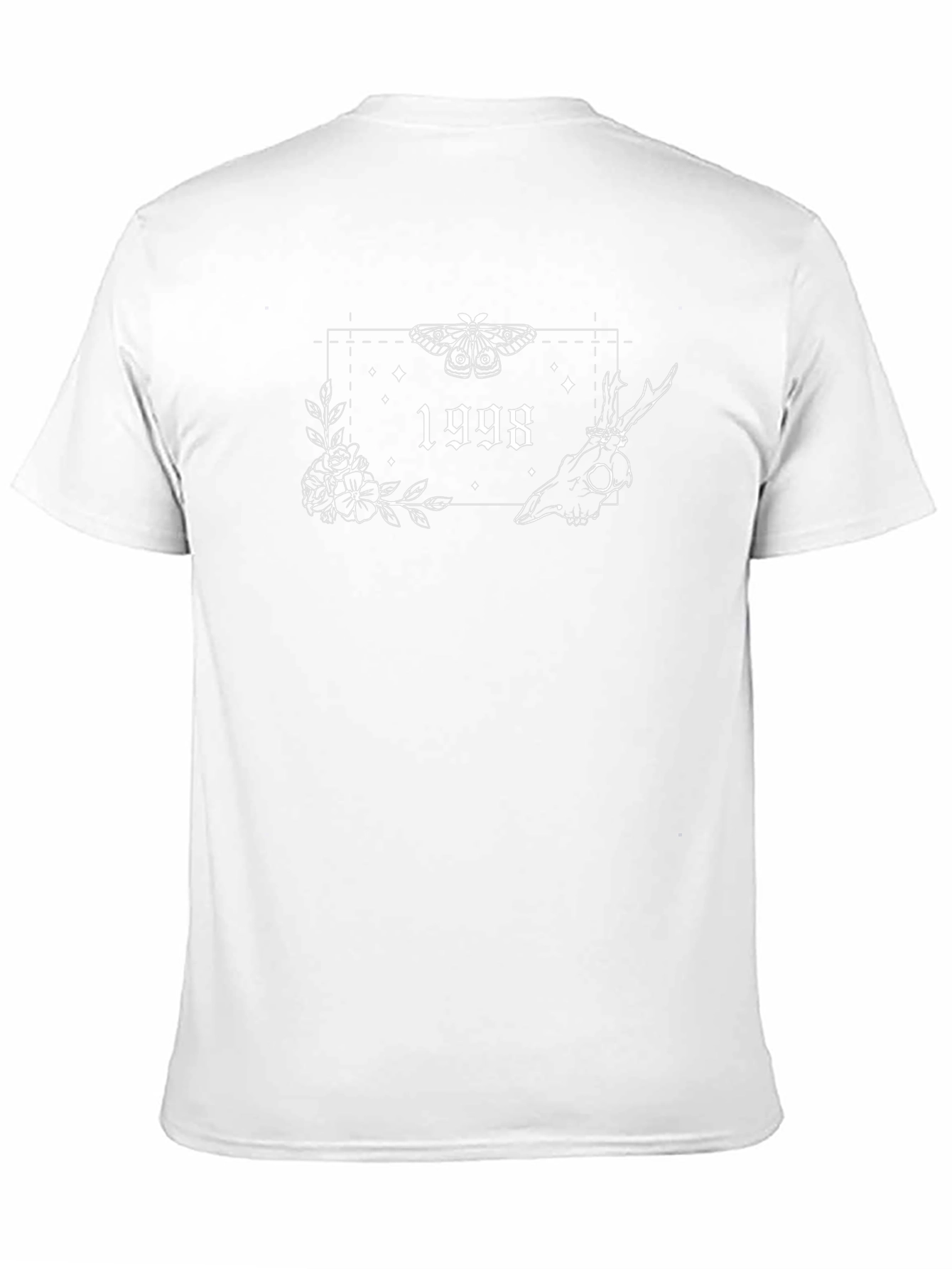 1998 Graphic Tee - Moth & Skull Print