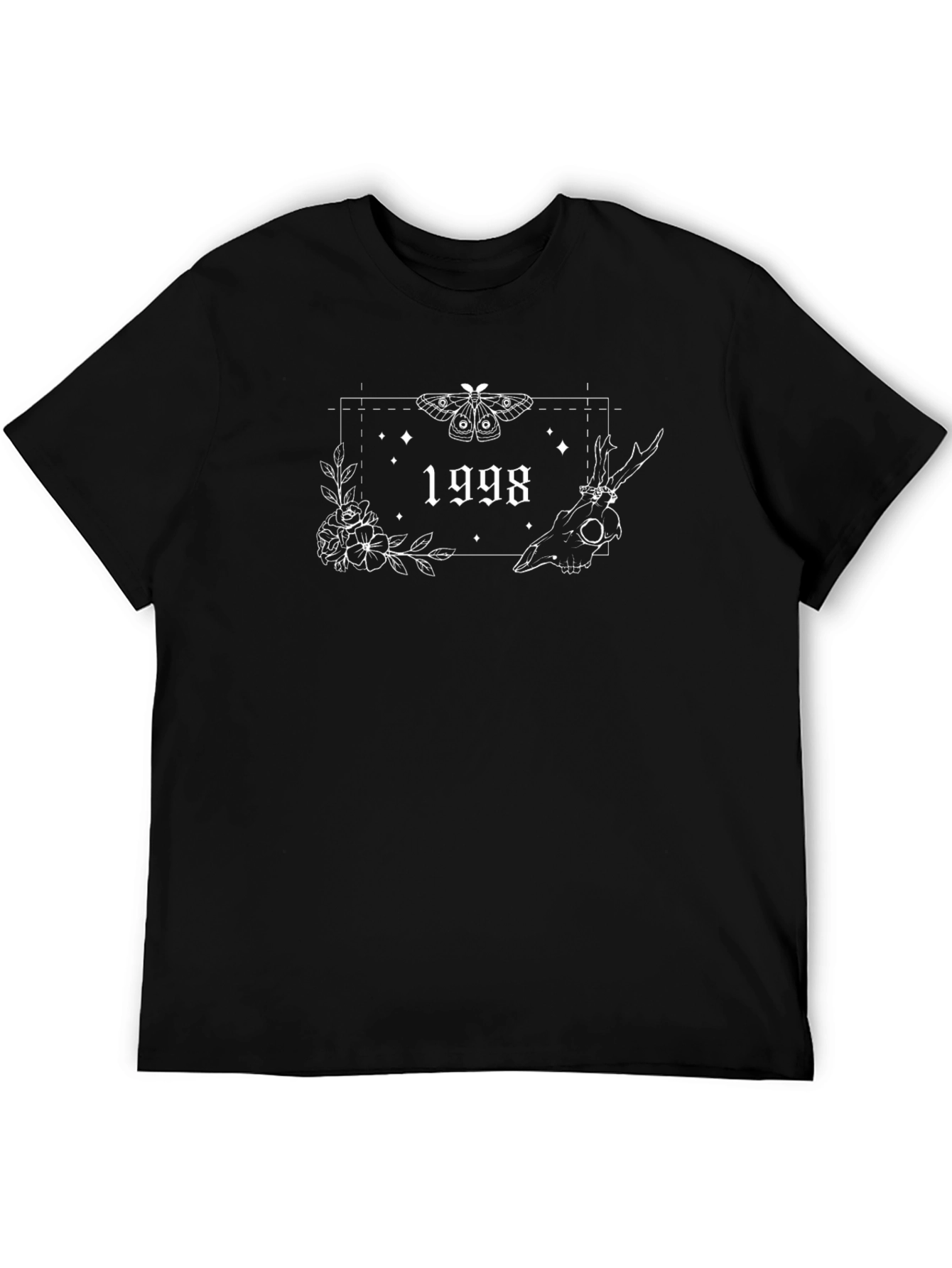 1998 Graphic Tee - Moth & Skull Print