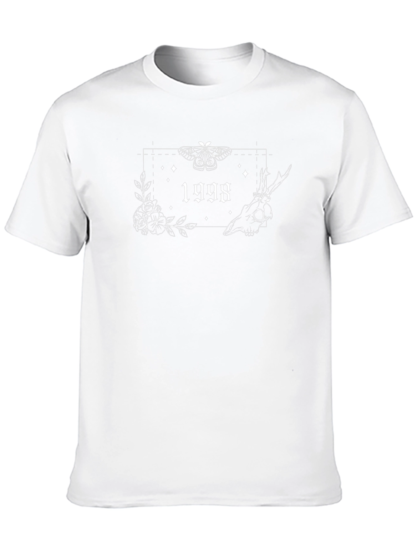 1998 Graphic Tee - Moth & Skull Print