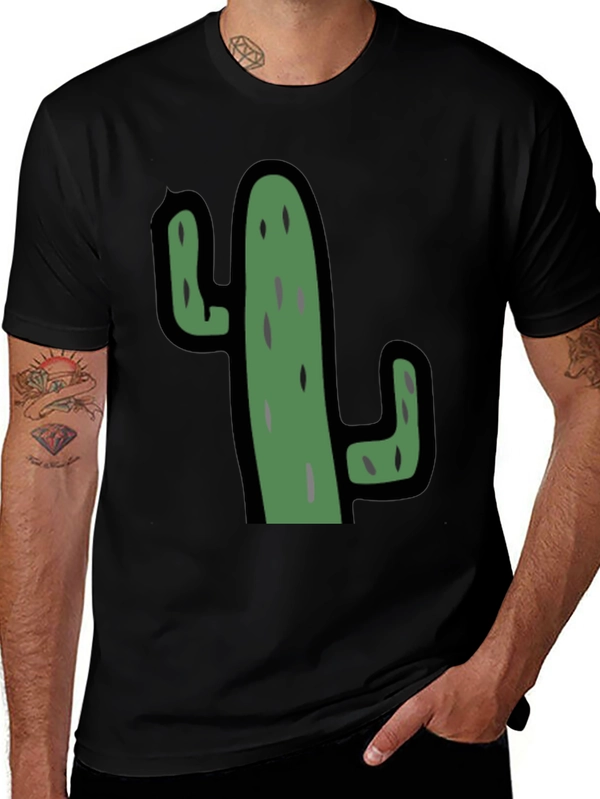 Cactus Graphic Black T-Shirt - Unisex Casual Tee