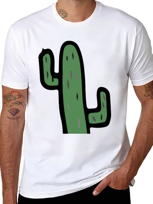 Cactus Graphic Black T-Shirt - Unisex Casual Tee