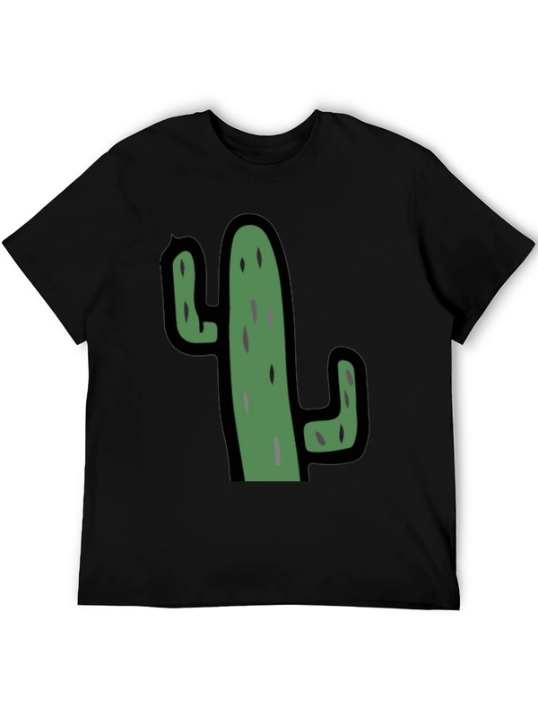 Cactus Graphic Black T-Shirt - Unisex Casual Tee