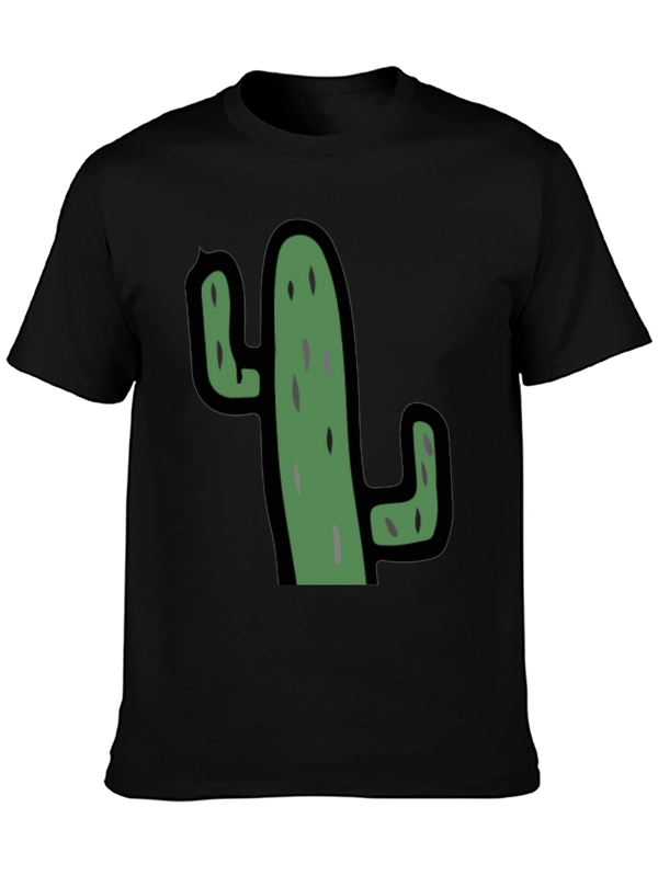 Cactus Graphic Black T-Shirt - Unisex Casual Tee