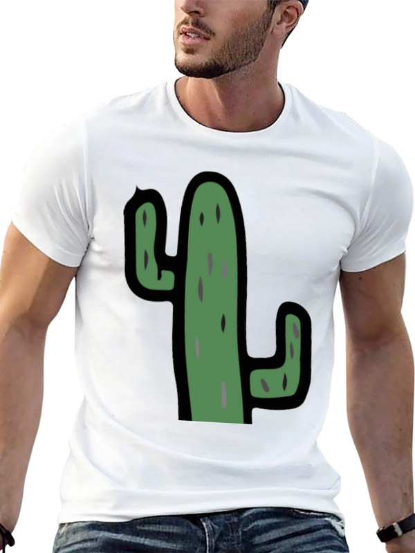 Cactus Graphic Black T-Shirt - Unisex Casual Tee