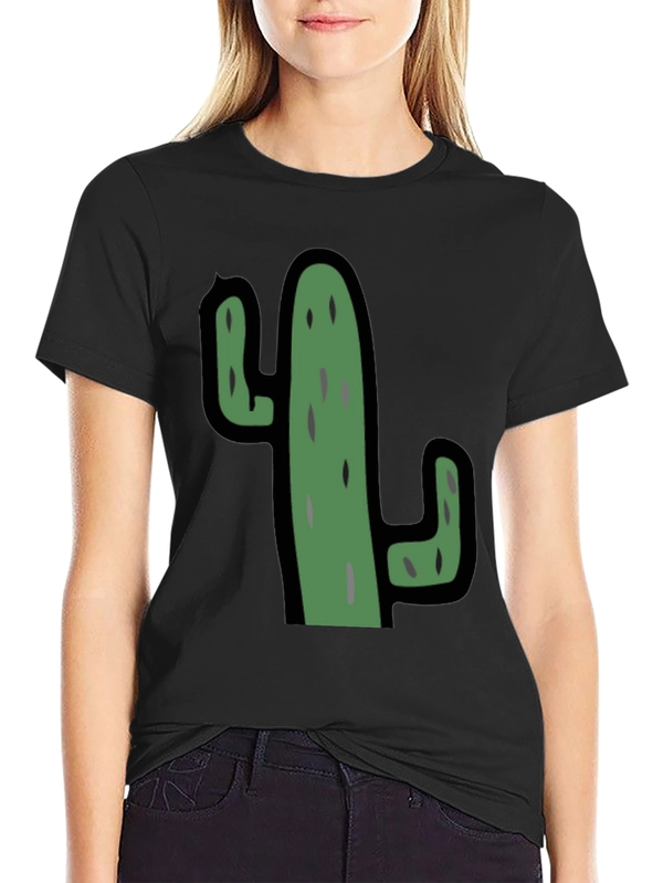 Cactus Graphic Black T-Shirt - Unisex Casual Tee