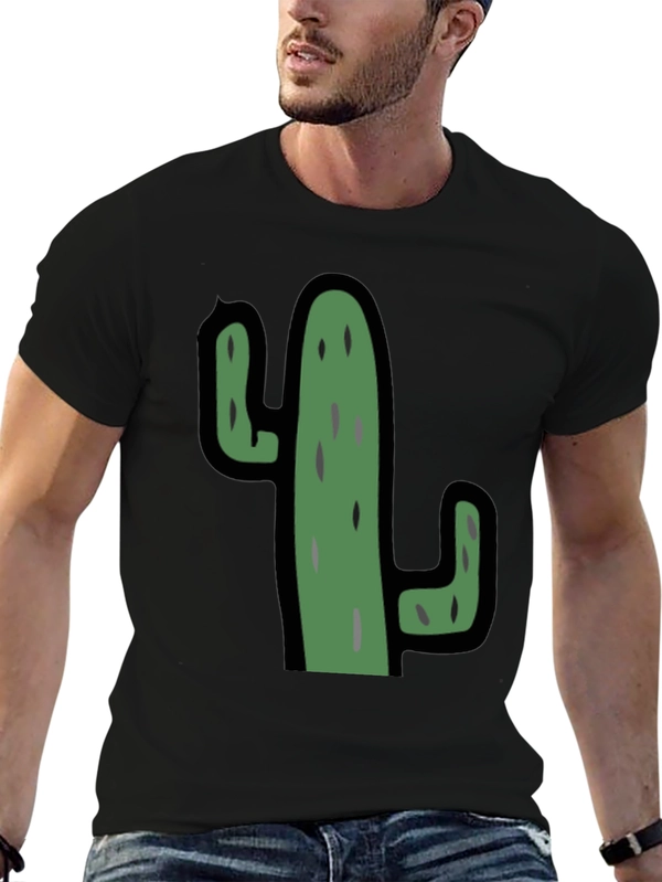Cactus Graphic Black T-Shirt - Unisex Casual Tee