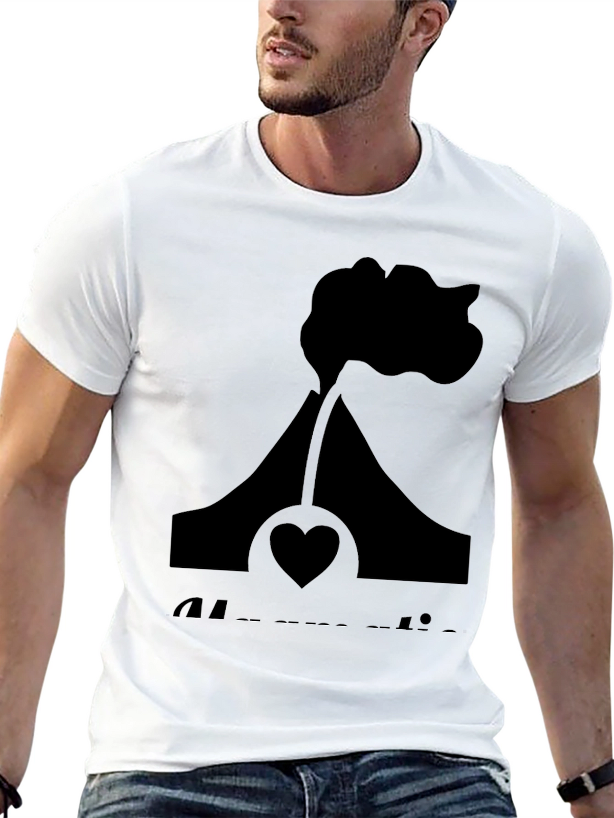 Volcano Heart Graphic Tee - Black Casual Shirt