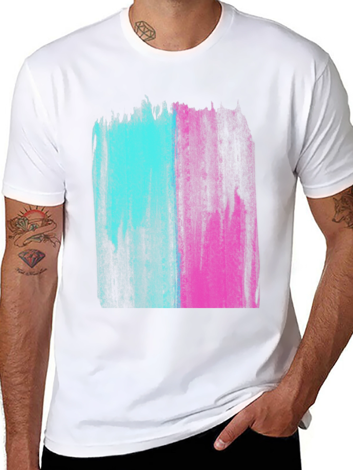 Abstract Brushstroke Graphic Tee - Modern Art Shirt