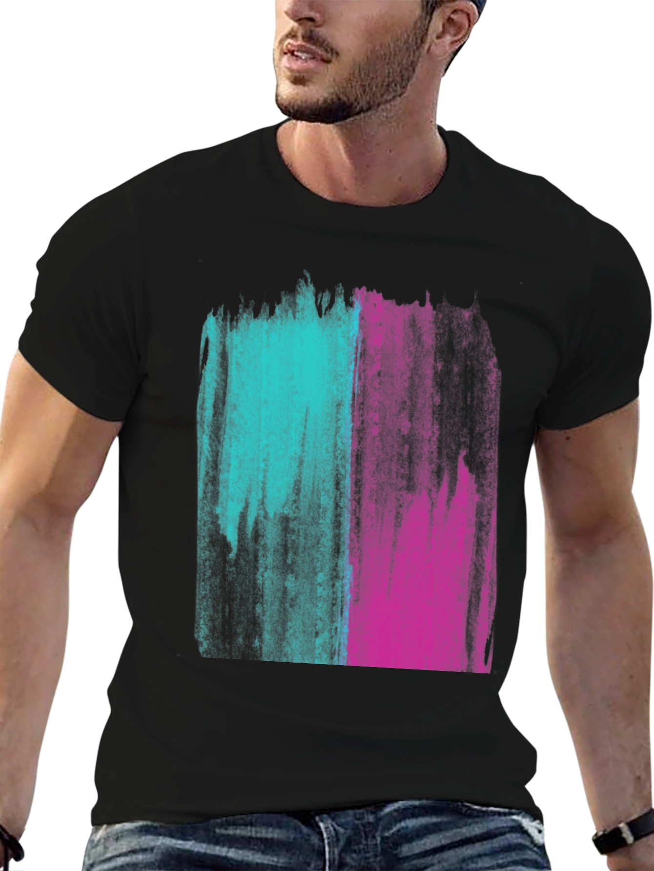 Abstract Brushstroke Graphic Tee - Modern Art Shirt