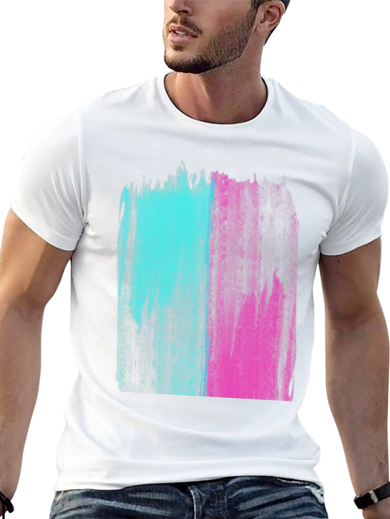 Abstract Brushstroke Graphic Tee - Modern Art Shirt