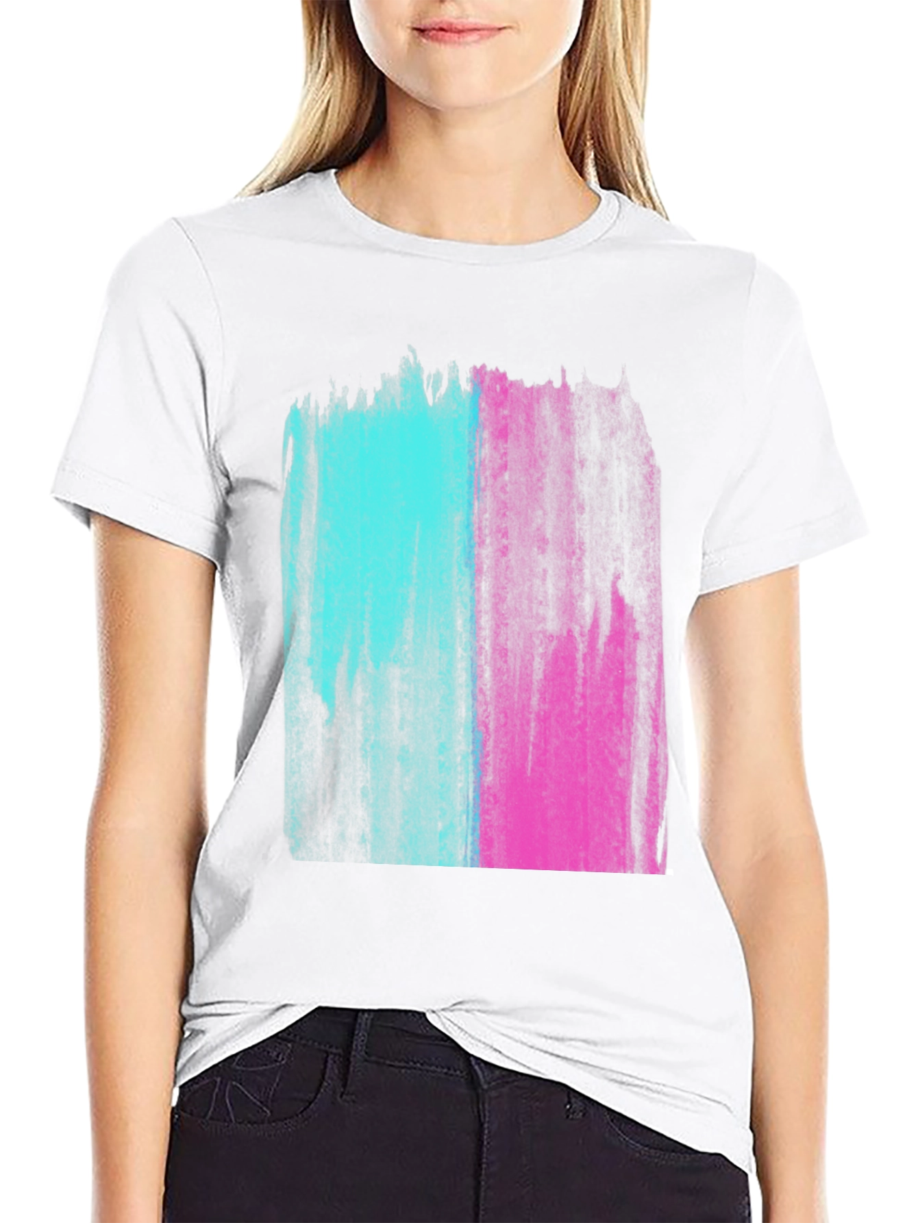 Abstract Brushstroke Graphic Tee - Modern Art Shirt