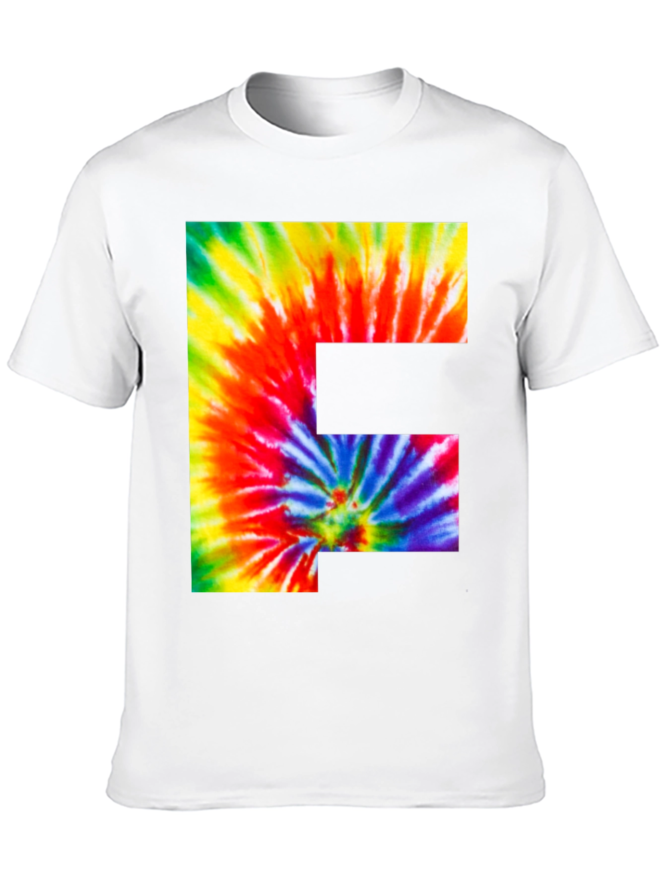 Tie Dye Letter F Graphic Tee - Black