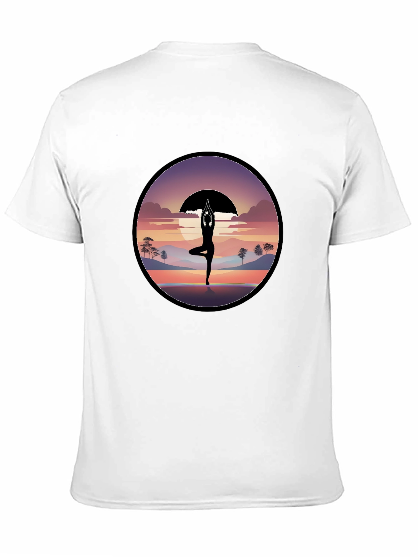 Yoga Silhouette Sunset Graphic T-Shirt