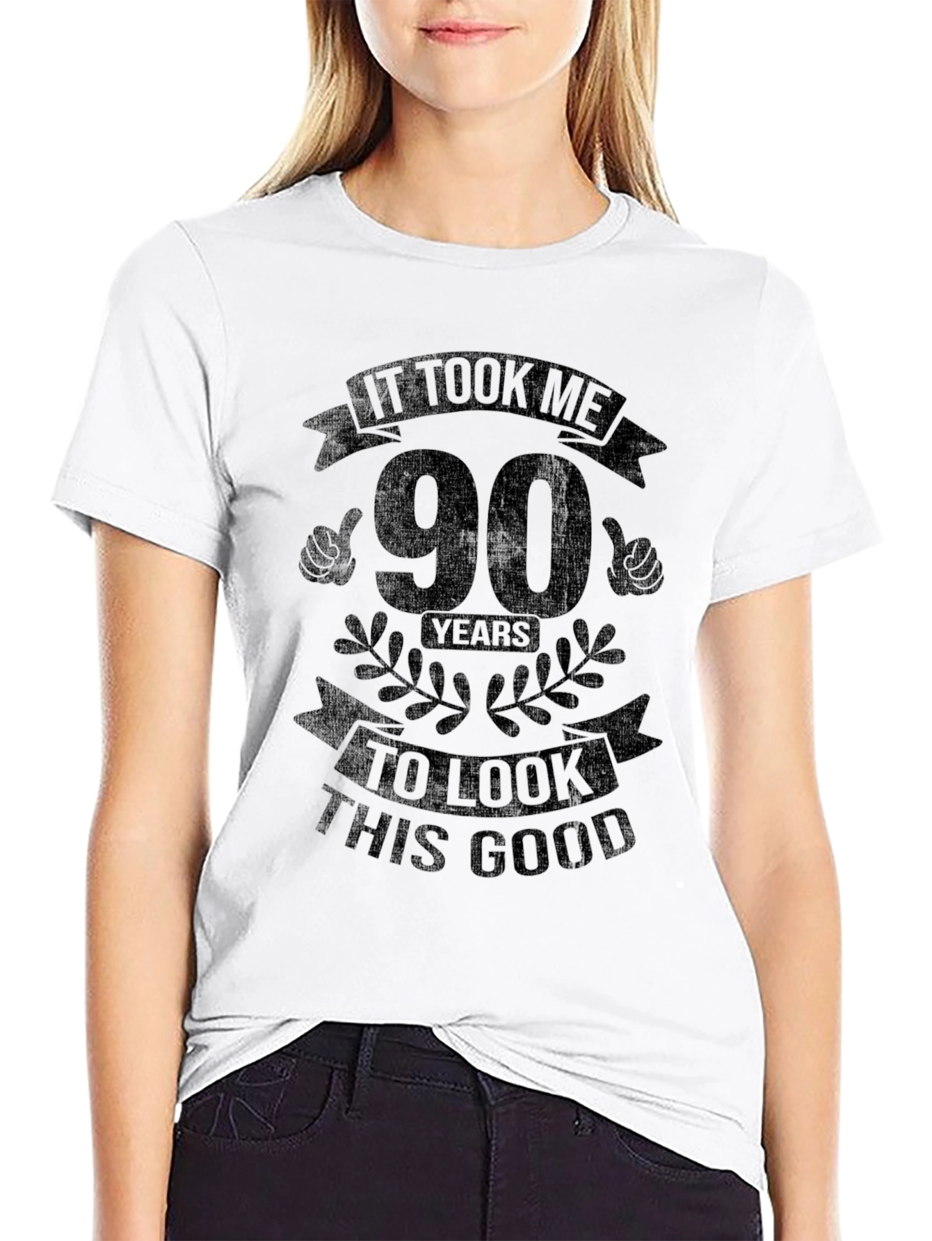 90 Years to Look This Good Black T-Shirt