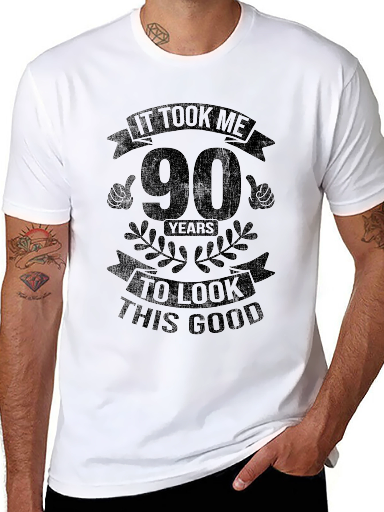 90 Years to Look This Good Black T-Shirt