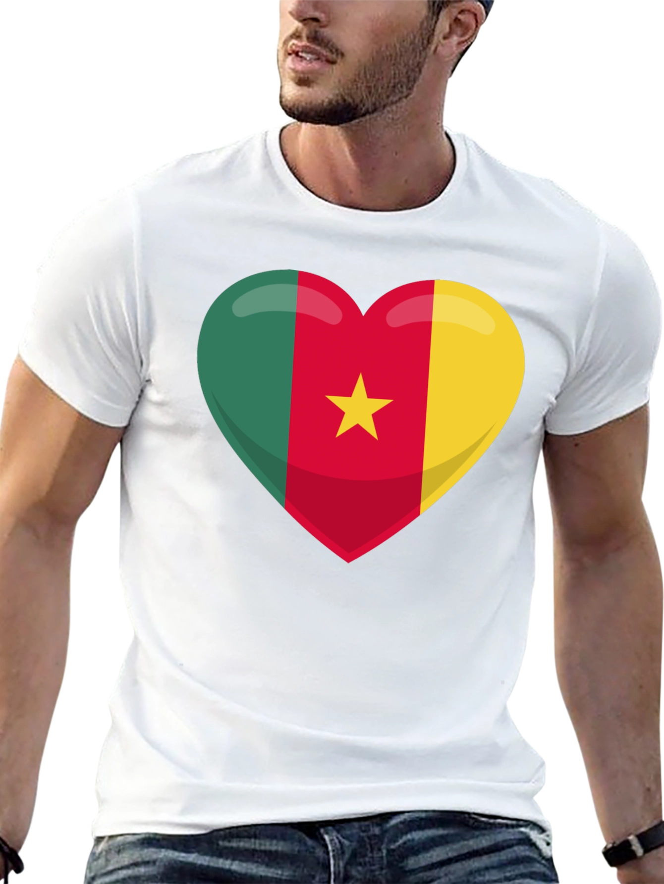 Cameroon Flag Heart T-Shirt