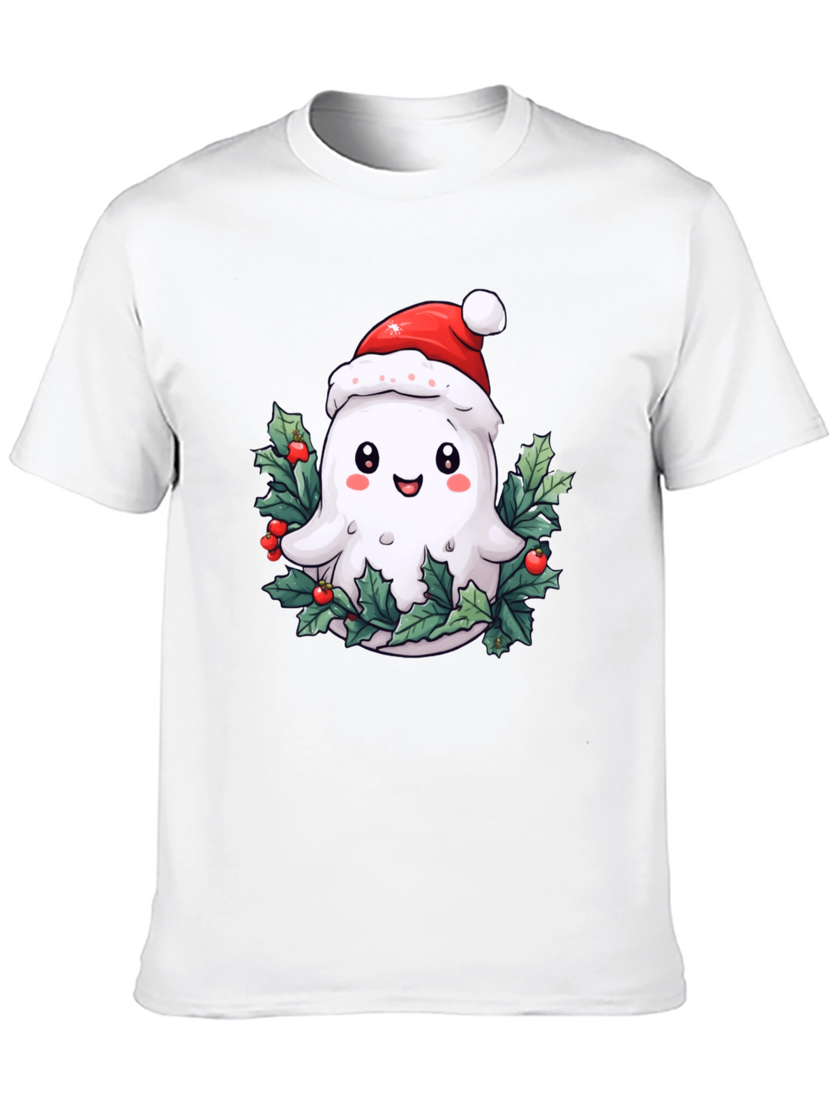 Festive Ghost T-Shirt - Holiday Spirit