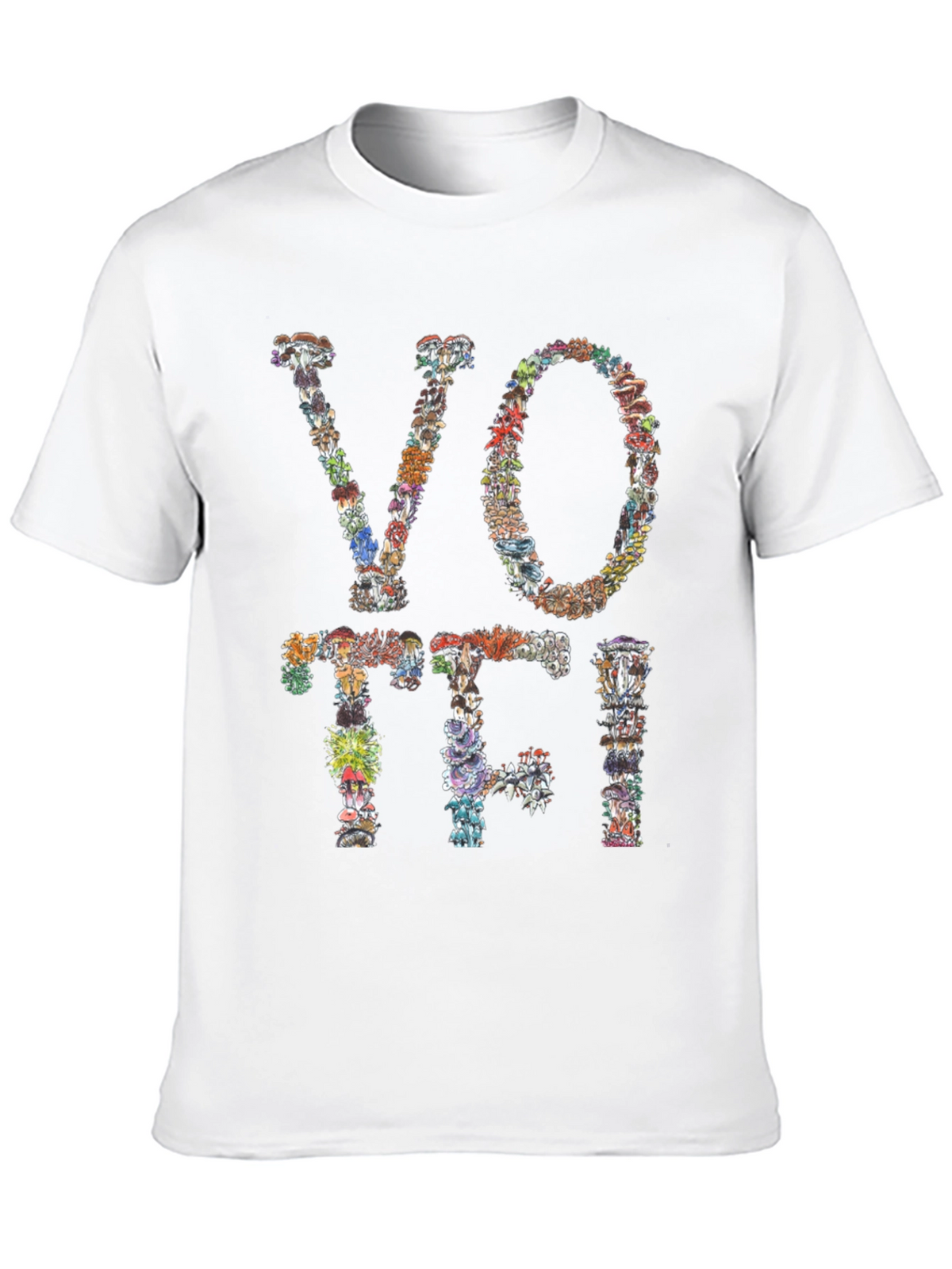 Mushroom VOTE T-Shirt Botanical Design Tee