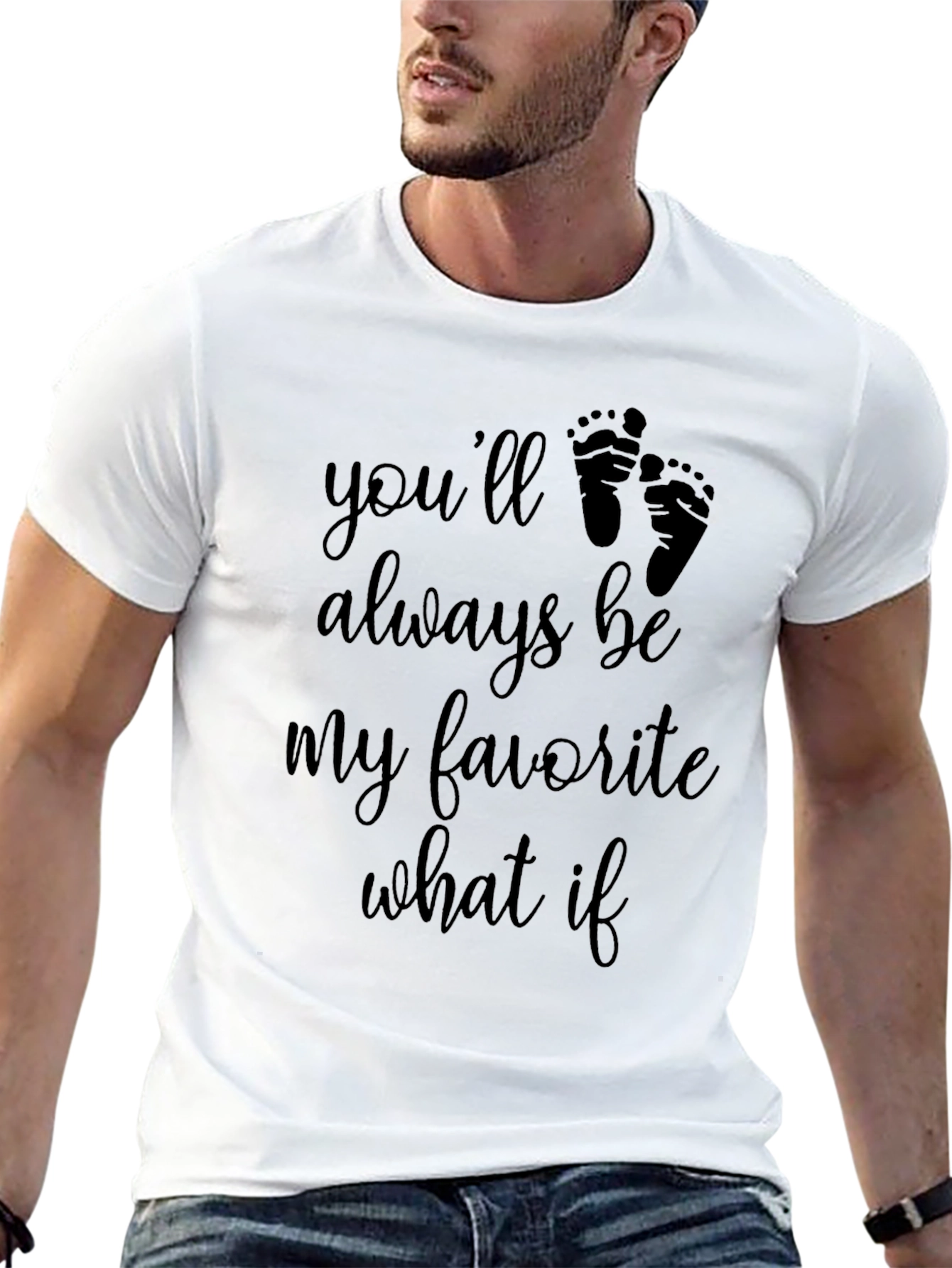 Favorite What If Baby Footprint Graphic Tee