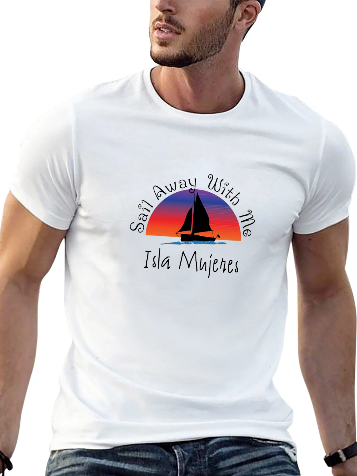 Isla Mujeres Sail Away T-Shirt - Black