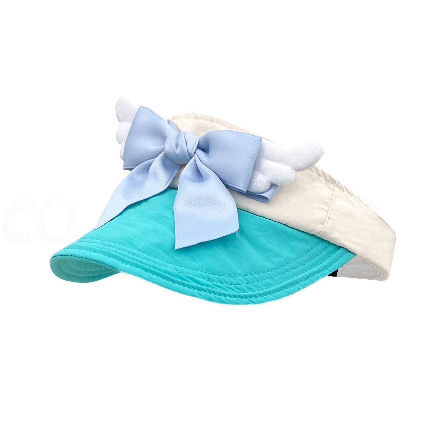 Women's Quick Dry Sun Visor with Bow and Angel Wings, Summer Outdoor Sun Protection Hat