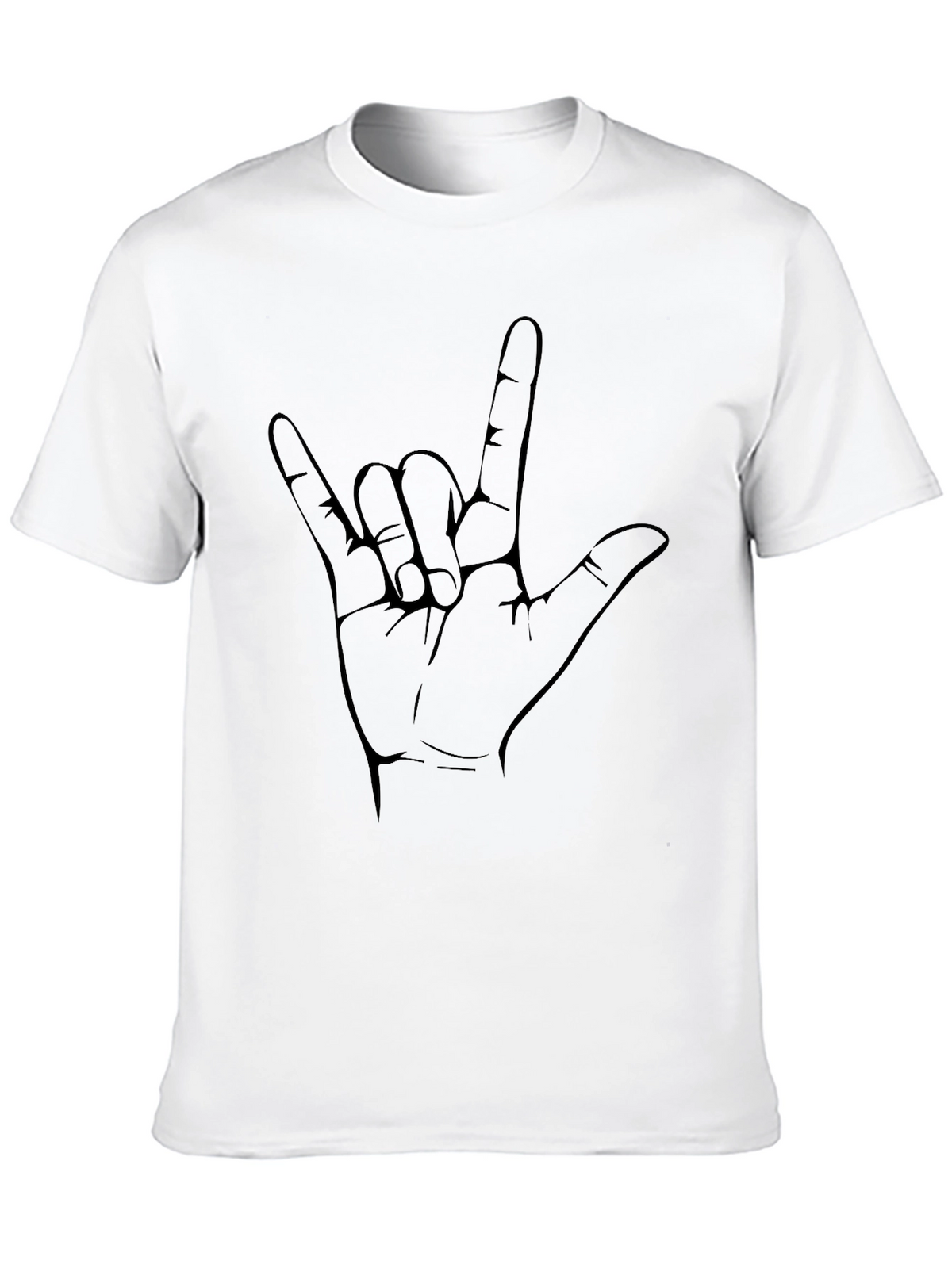 I Love You Hand Sign Graphic Tee - Black