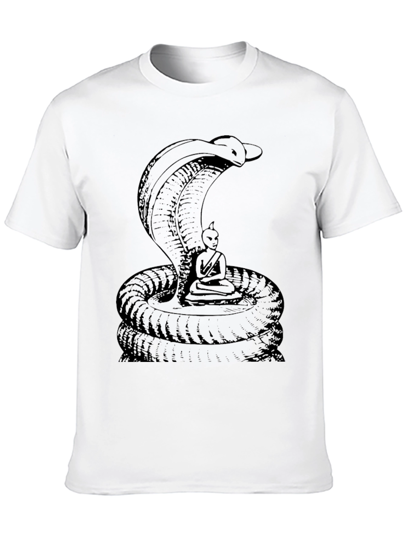 Cobra & Meditating Figure Black Graphic Tee