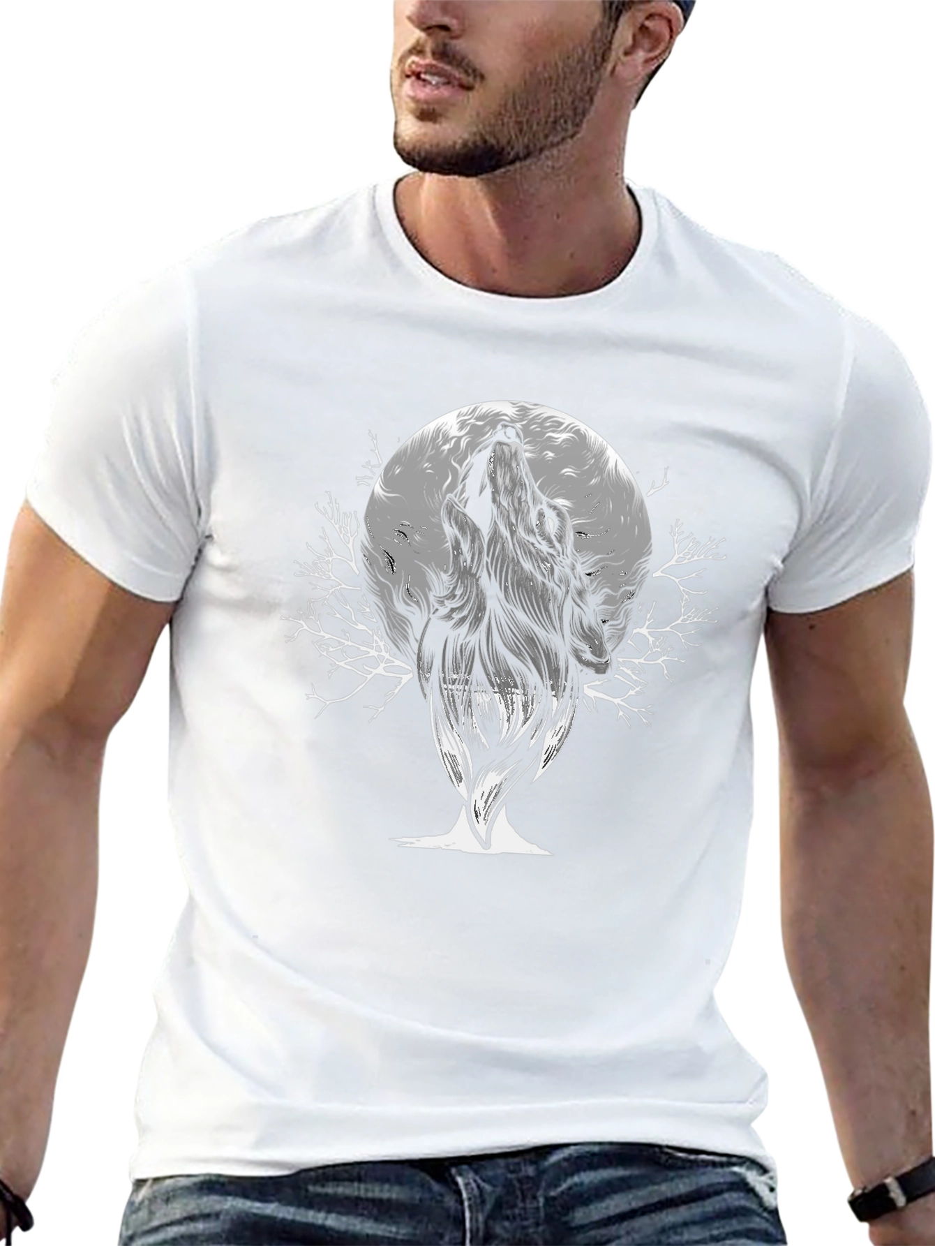 Wolf Moon Graphic Tee - Mens Black T-Shirt